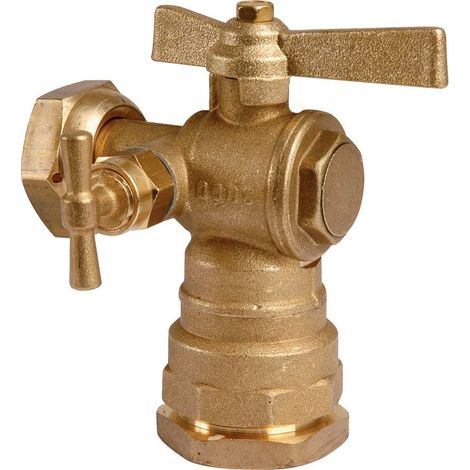 Robinet équerre après compteur - Sferaco - À purge - Pour tube polyéthylène semi-rigide - Femelle (1/4)