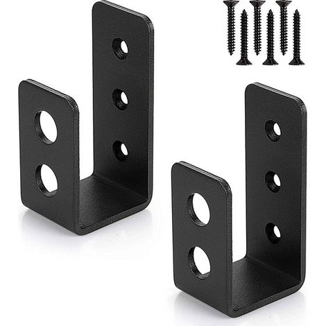 Türsicherheitswinkel, 2er-Set (2x4), Türsicherheitswinkel, Sicherheitsstangenwinkel, Geeignet für Häuser, Scheunen, Schuppen, Garagen, Tür-zu-Tür-Sicherheitsverstärkung, Schwarz.