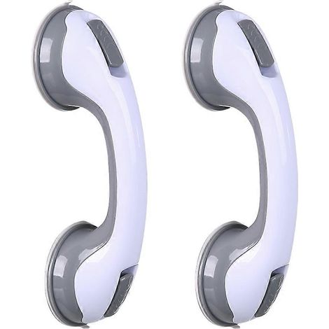 Lot de 2 barres d'appui de sécurité à ventouses pour salle de bain, adaptées aux personnes âgées et aux personnes handicapées, avec une forte adhérence. (1/5)