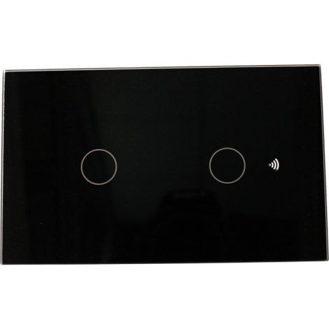 Interruttore Led Dimmer Taglio Di Fase, Pannello Touch 2 Tasti, Colore Nero, WIFI + Bluetooth, APP TUYA Smart Life, 220V 10A, 120X72X38mm Per Scatola 503, IP20