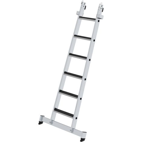 MUNK Stufen-Glasreinigerleiter mit nivello-Traverse clip-step R13, 6-stufiges Unterteil (1/4)