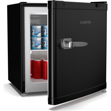 Klarstein Irene Retro Mini Freezer, 31L Compact Fridge/Freezer, Adjustable Temp -24°C to 10°C, Energy Class C, Quiet 38 dB, Table Top Design, Black, Ideal for Bedrooms & Small Spaces