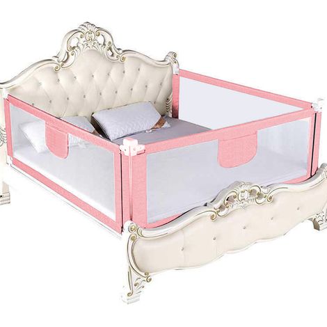 Bettschutzgitter 180cm Kleinkind-Bettgitter Kinderbettgitter Kinder Schutz,rosa (1/5)