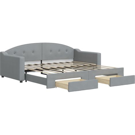 Maison Exclusive - Divano Letto Estraibile Cassetti Grigio Chiaro 100x190 Tessuto (1/5)