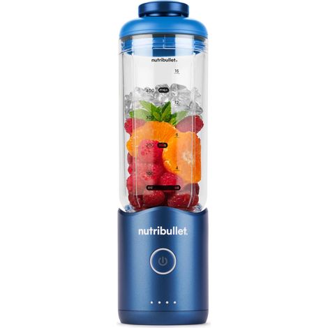 Flex 590ml - Blender Portable pour Smoothies avec Couvercle à Bec, Mixeur Hachoir, Broie Glace et Fruits Surgelés, USB-C, Tasse sans BPA, Facile à Nettoyer, Bleu (NBP013BL) (1/5)