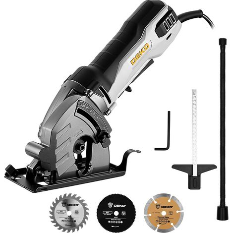 Mini Scie Circulaire 600W: 5500 RPM, Lame De 85 mm, Trait De Scie De 27 mm, Port De Dépoussiérage Avec Tuyau, Mini Scie Circulaire Pour Le Bois, Le Métal, Le Carrelage et Les Plastiques (1/5)
