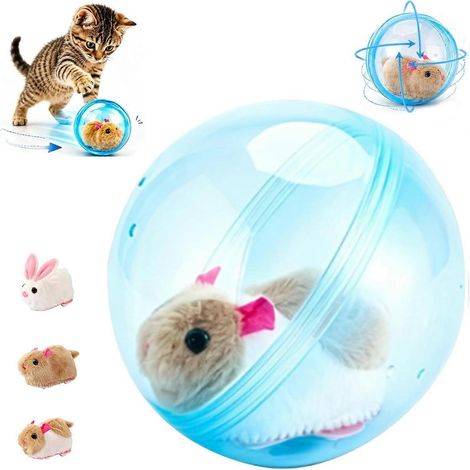Balle interactive automatique transparente en plastique jouet à rouler pour hamster chat chien et enfants (1/5)