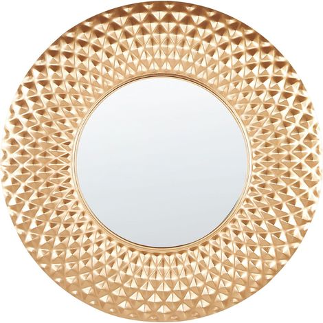 Specchio moderno rotondo da parete decorativo in metallo oro 60 cm Combe (1/5)