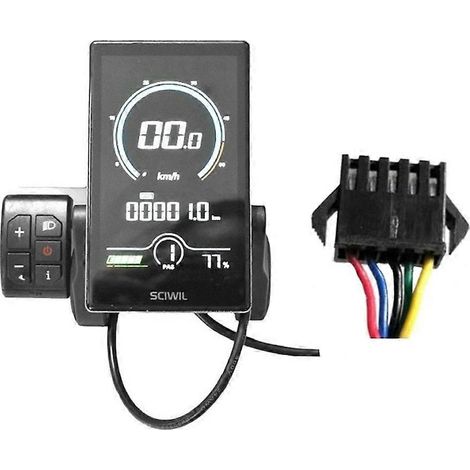 Compteur de vélo électrique SCIWIL SRM818X SR-M818X avec écran LCD et connecteur SM. (1/5)