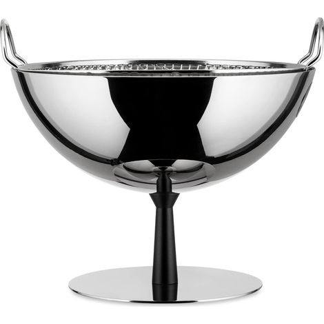 Alessi - AC04 B - Fruttiera/scolatoio in acciaio lucido. Piede in alluminio, antracite. (1/5)