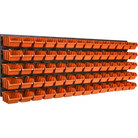 Panneau à outils, 115 cm x 39 cm, Monté au mur, Bois durable, Capacité de charge de 70 kg, Étagères multifonctionnelles (1/5)