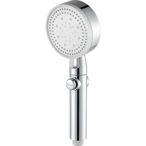 Pommeau de Douche,Pommeau Douche Anti Calcaire,Douche Haute Pression avec 4 Jets,Douchette avec Interrupteur,Pommeau de Douche Economie d'eau,Douchette Douche Salle de Bain Universel (1/5)
