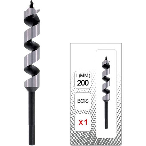 Mèche à bois queue Hexagonale Long 200 mm mm - Diamètre 32 mm mm