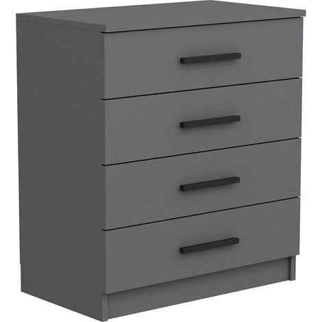 Cajonera Kalmaegi, 4 Cajones, Apertura Deslizante, Cierre Deslizante, 70x79x42h cm Gris Ceniza