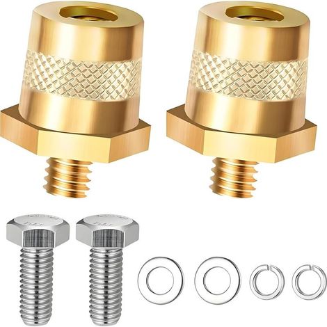 Pair of M8 Battery Terminal Adapters, 12v Battery Terminal, Battery Terminals, Battery Terminal for Car Batteries, M8 Battery Terminal Connector Brass Post Adapter (1/4)