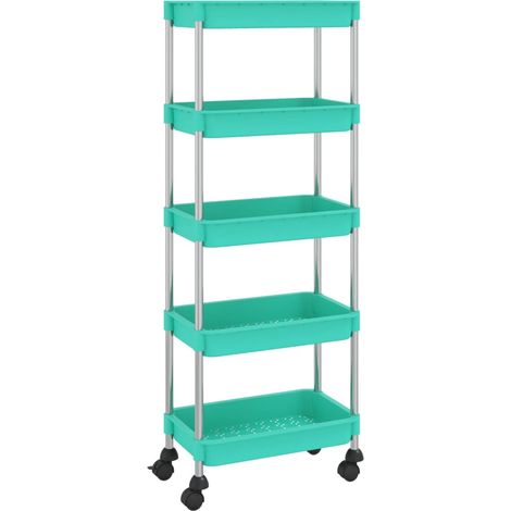Maison Exclusive - Carrello da Cucina 5 Ripiani Turchese 42x29x128 cm Ferro e ABS