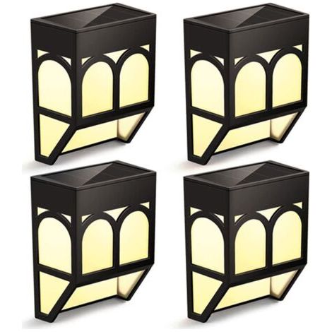 LED Luminaire Lampe Solaire Extérieur Jardin - Solaire Étanche Lumières Décoratives pour Terrasse, Clôture, Patio, Escalier, Paysage, Cour et Allée - 1LED Warm Light4pcs (1/5)