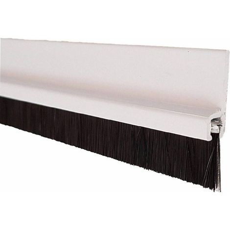 TrAdE Shop Traesio - Sottoporta Pvc Con Spazzola 90cm Bianco Adesiva Paraspifferi Freddo Porte Finestre -