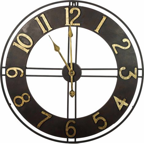 ARPIMEX Orologio Tondo Metallo D 60 Cm Black Gold