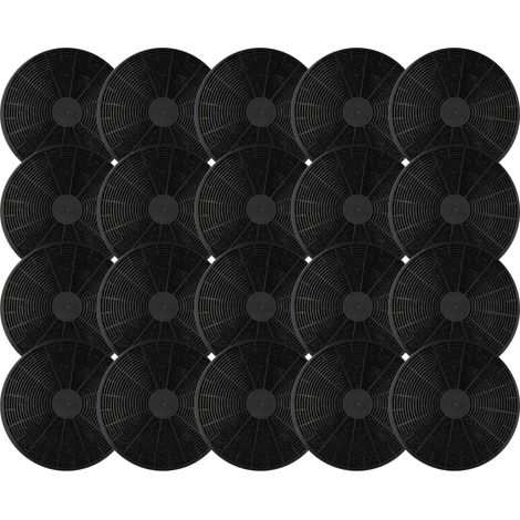 vhbw 20x Filtres à charbon actif compatible avec Akpo WK-7 P3060, WK-7 P3050, WK-4 Rustica Nova 60, WK-4 Rustica Nova 90 hotte aspirante - 17,5 cm