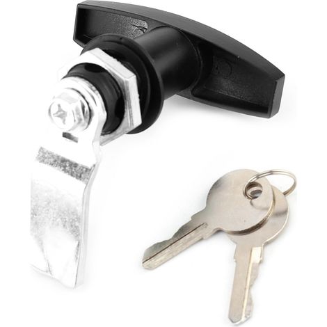 Serrure de porte de garage avec poignée en T à fixation arrière et clés pour auvent de caravane et remor (1/5)