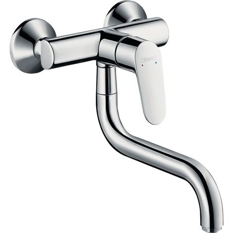 hansgrohe Focus M41 Einhebel-Küchenmischer, Wandmontage Lowspout, 1jet, Chrom