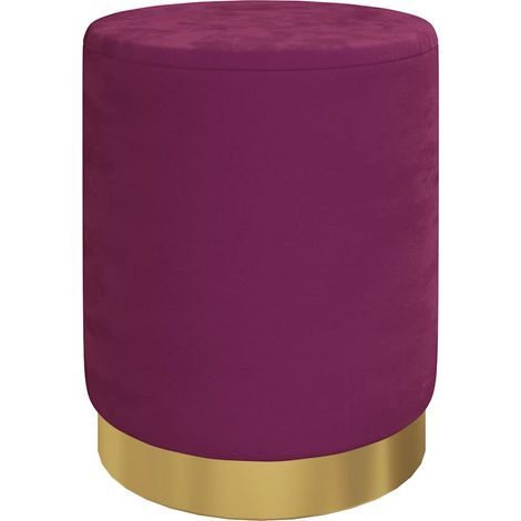 vidaXL Taburete redondo con almacenaje terciopelo 31 x 37 cm morado (1/2)
