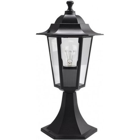 Auriga lampada da parete per esterni in alluminio 1xe27 nero 38x19x19x19 cm ip44