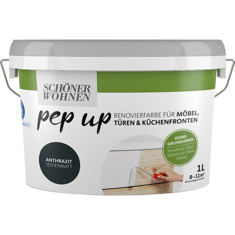 Schöner Wohnen FarbePep Up für Möbel, Türen + Küchen 1,0 Ltr. anthrazit (1/2)