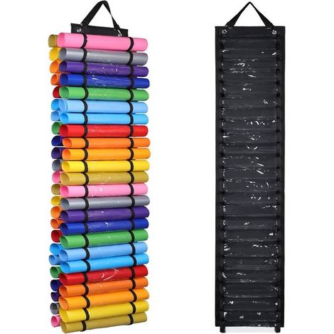 Organisateur de rangement en vinyle - Support mural pour rouleau de vinyle/au-dessus de la porte, support de rangement en vinyle ar
