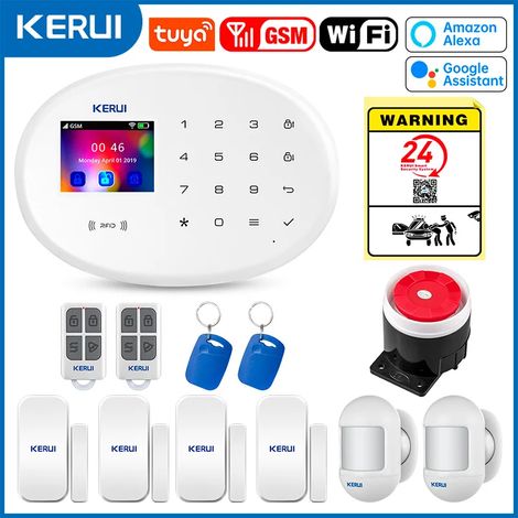 (Pack 3) Système d'alarme domestique, prend en charge l'alarme antivol WiFi GSM, alarme sans fil 433 MHz, compatible avec Tuya Smart Home. (1/5)