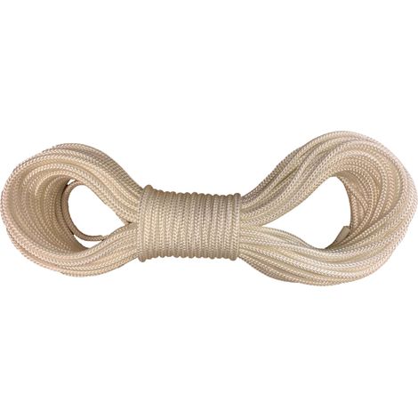 Corda intrecciata con anima in polipropilene da 5 mm, 25 m, bianca