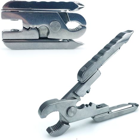 Pince multifonction 10 en 1 Pince multifonction portable 10 en 1 en acier inoxydable, pince à couteau pliante, tournevis porte-clés, outils d'extérieur (1/5)