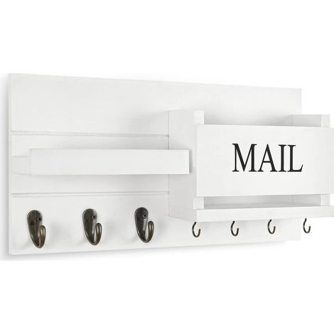 Organisateur mural pour courrier et clés – porte-clés et courrier avec étagère, rangement mural pour entrée et couloir (1/5)