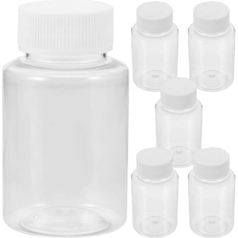 Lot de 6 petits flacons d'échantillon d'huile vides de 100 ml avec bouchon pour la conservation des liquides.-8.50X4.80X4.80CM