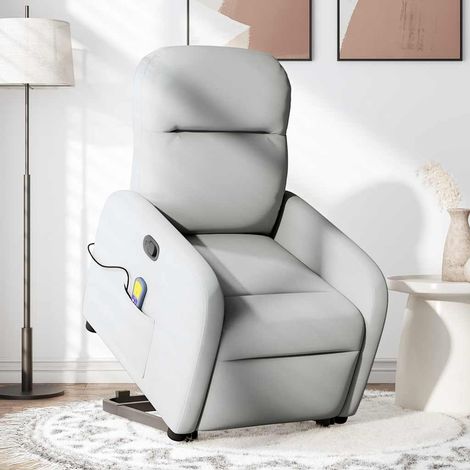 Maison Exclusive - Sillón de masaje reclinable de pie de tela gri
