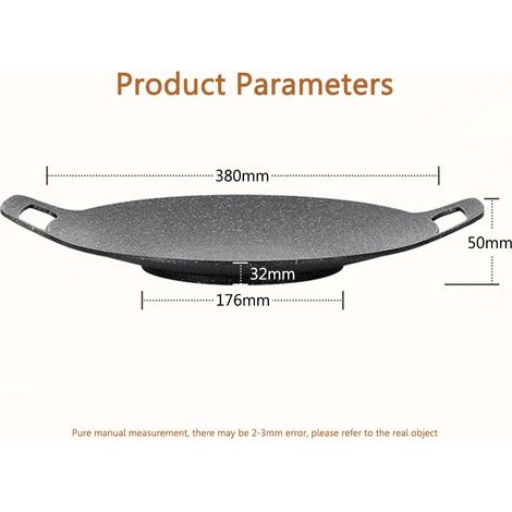 Ensembles de plaques de cuisson pour barbecue et grillades de camping d'extérieur (30/33/36 cm), poêles à griller, marmites à viande, plaques de cuisson en pierre médicale, fournitures de camping, réc (1/5)