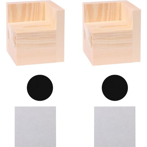 Deux coussins rehausseurs de canapé-lit en bois en forme de L, mesurant 75x75x83 mm, adaptés à une utilisation à domicile et au bureau. (1/5)