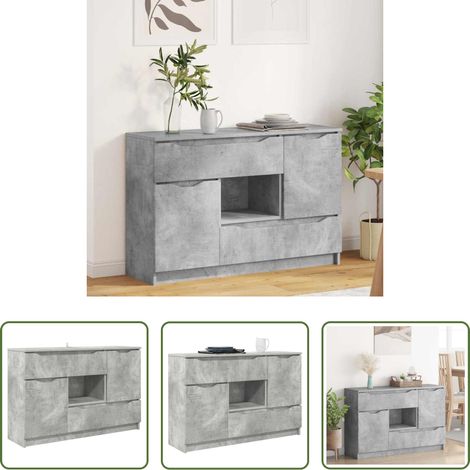 vidaXL Stauraum Wohnzimmer - Sideboard Beton Grau 100 x 30 x 65,6 Holzwerkstoff (1/5)