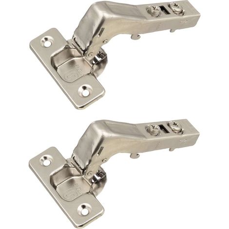 Cyclingcolors – Charnière droite invisible 90° – 2x charnières à clipser – Entraxe 45mm – Fixation réglable pour meuble d'angle et placard (1/2)