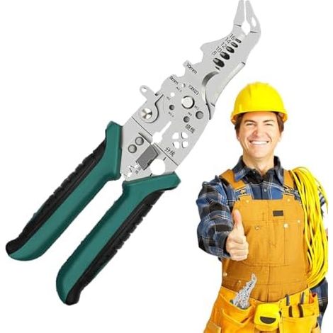 Pince à dénuder  Pince à sertir pour câbles  Pince antidérapante pour tirer et dénuder, pour électriciens industriels, ateliers de réparation, particuliers et garages (1/5)