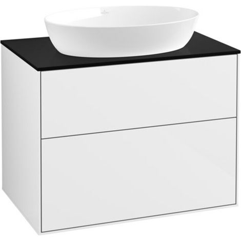 V&B Waschtischunterschrank Finion 80x60,3cm, Abd.-Pl. bla m, glo wh. Lac (1/2)