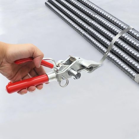 Manual Steel Strapping Tool for Stainless Steel Cable Ties 8-20mm Width/Thickness less than 0.08mm, Metal Belt Packaging Tensioner and Cutter Machine 22 8 9cm, Red (1/5)