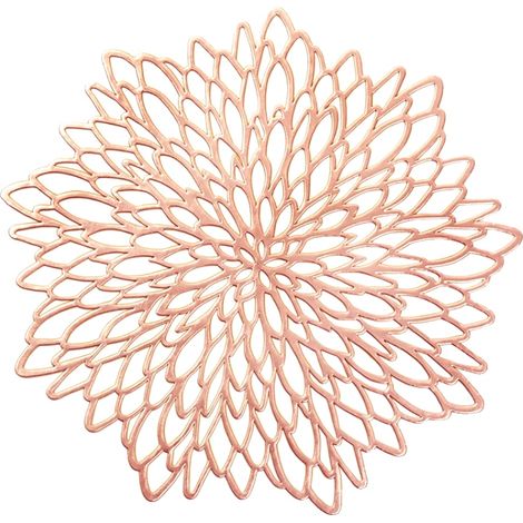 Tovagliette rotonde, resistenti al calore, oro rosa, 8 pezzi 38 cm-a (1/2)