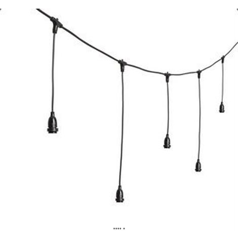 Guirlande Stalactite L 500 cm H 20-30 cm 8 portes ampoule douille E27 - dimhaut: H 30 cm - couleur: Noir