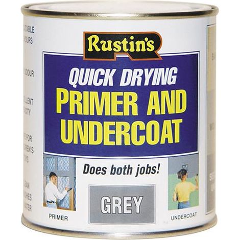 Rustins GYPU1000 Quick Dry Primer & Undercoat Grey 1 litre RUSQDPUG1L