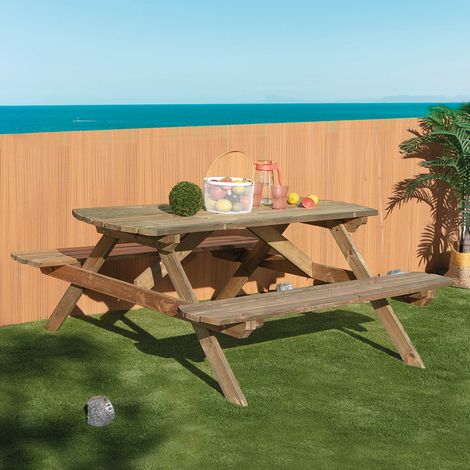 MESA PICNIC MADERA DE PINO 72X172X159 CM NORTENE (1/3)