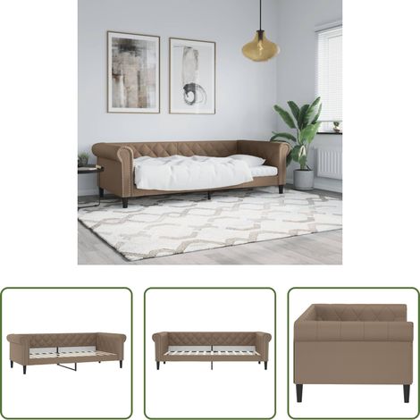 vidaXL Schlafsofa - Tagesbett Cappuccino-Braun 90x200 cm Kunstleder (1/5)