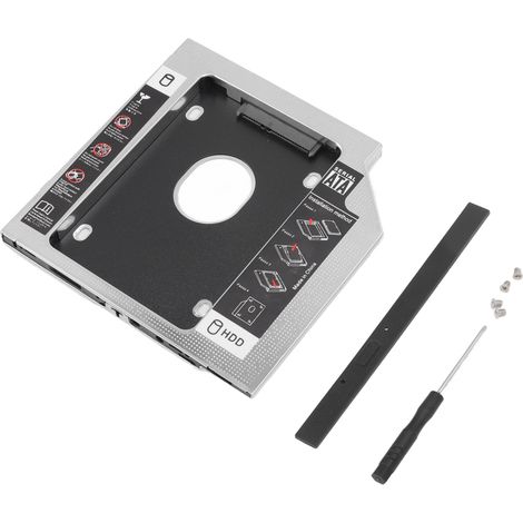 Boîtier universel 9.5mm 2.5 pouces SATA vers SATA pour disque dur SSD HDD, convertisseur en alliage d'aluminium pour emplacement lecteur CD/DVD ROM (1/5)