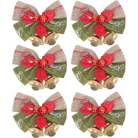 50Pcs Mini Clochettes en Métal avec Nœud Papillon pour Décoration de Noël, Fête, Maison et Bureau (1/5)